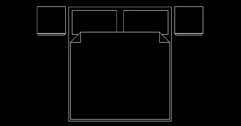 Télécharger un bloc gratuit de lit deux places avec tables de nuit DWG