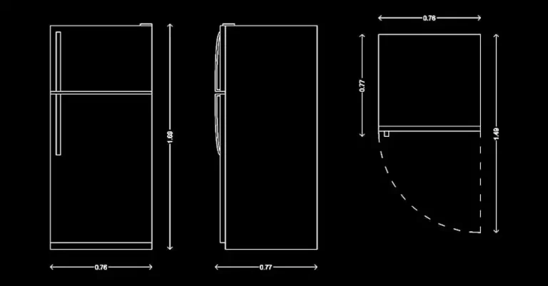 Télécharger un bloc gratuit de réfrigérateur duplex avec congélateur supérieur DWG