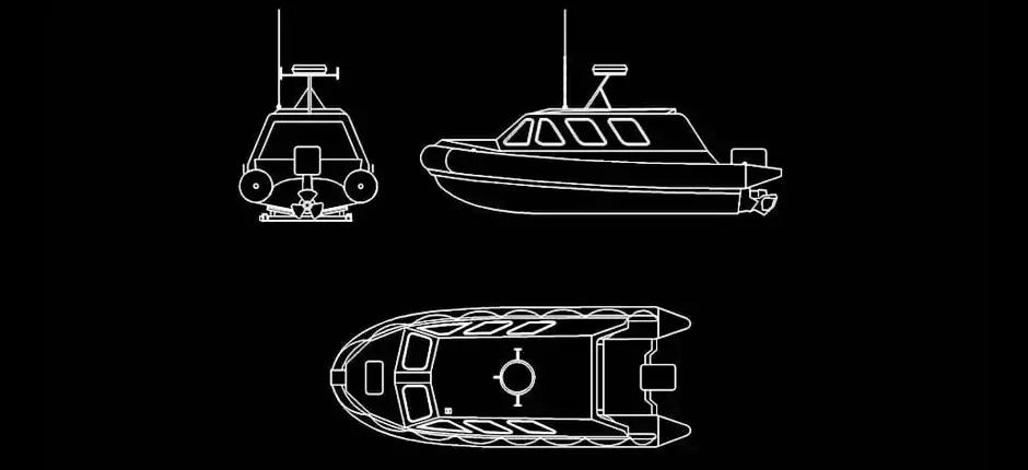 Télécharger un bloc gratuit de bateau en plan et élévation DWG