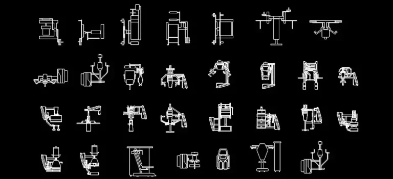 Télécharger des blocs gratuits de machines de gymnastique DWG
