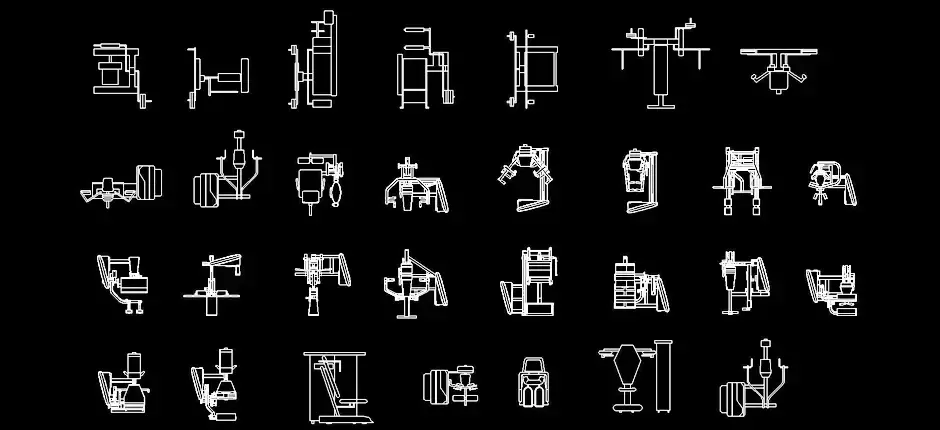 Télécharger des blocs gratuits de machines de gymnastique DWG