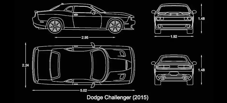 Télécharger un bloc gratuit de Dodge Challenger 2015 DWG