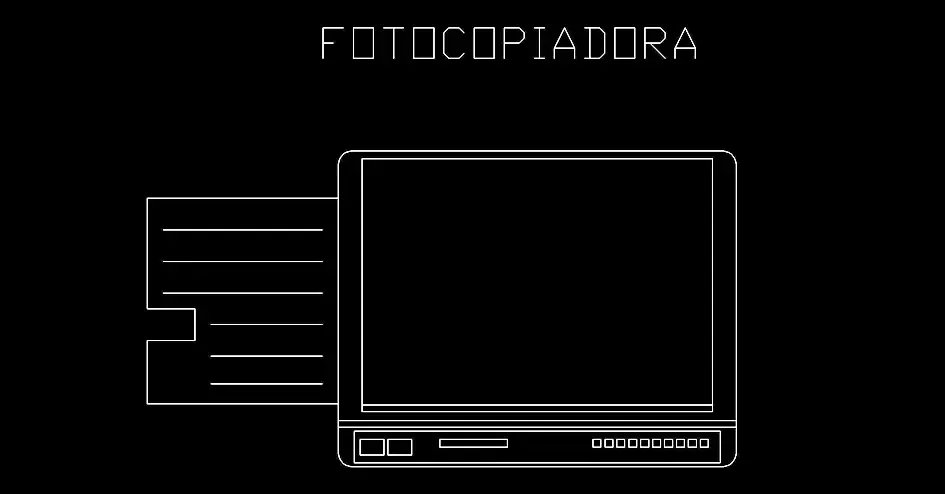 Télécharger un bloc gratuit de photocopieuse de bureau DWG