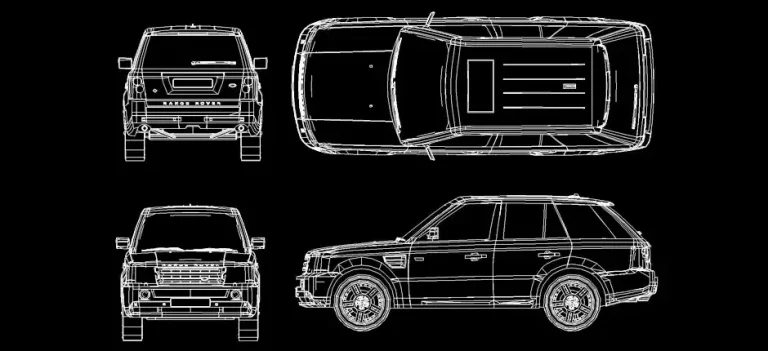 Télécharger un bloc gratuit de Range Rover SUV DWG