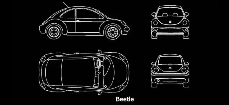 Télécharger un bloc gratuit de Volkswagen Beetle DWG
