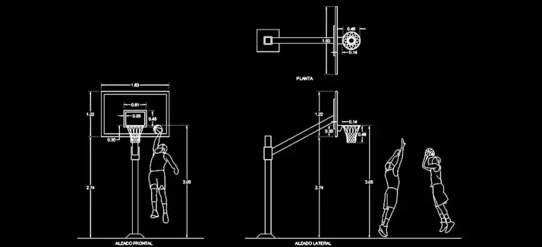 Télécharger un bloc gratuit de panneau de basket-ball DWG
