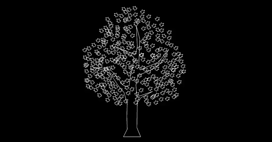 Télécharger un bloc gratuit d’arbre type érable en élévation DWG