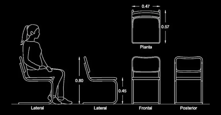 Télécharger un bloc gratuit de chaise avec dimensions et utilisateur DWG