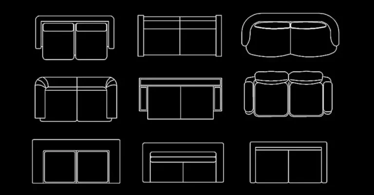 Télécharger une collection gratuite de blocs de canapés deux places DWG