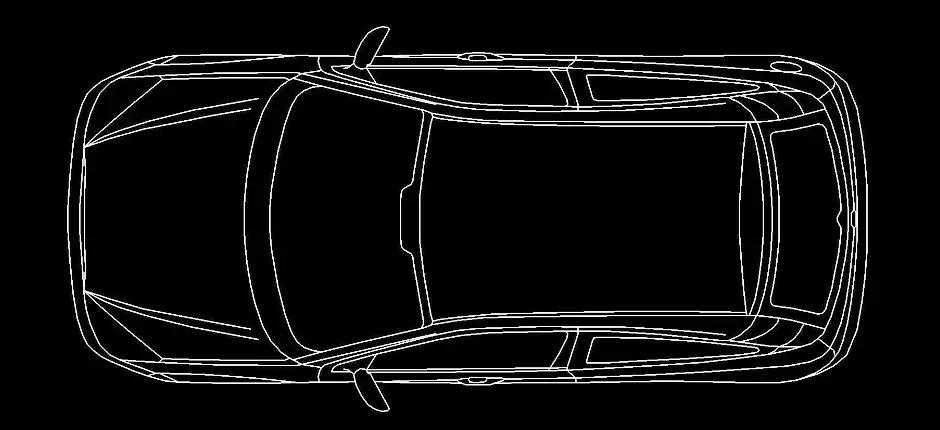 Télécharger un bloc gratuit de voiture compacte en plan DWG