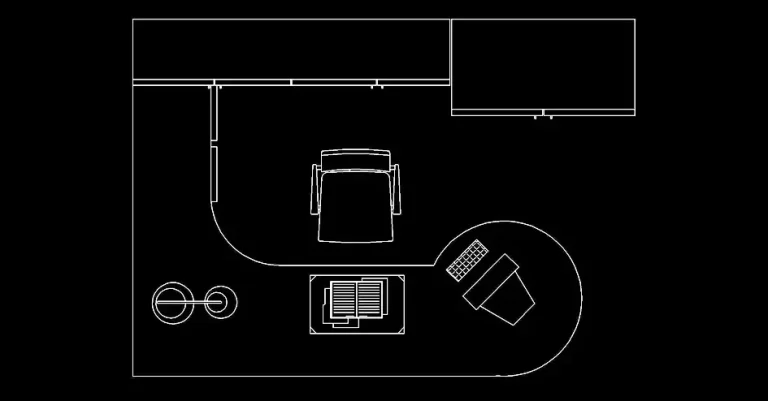 Télécharger un bloc gratuit de bureau en U complet DWG