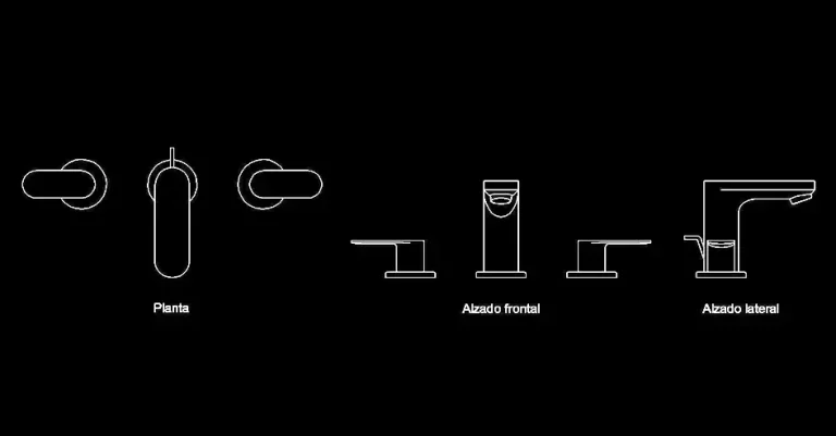Télécharger un bloc gratuit de robinetterie de lavabo détaillée DWG