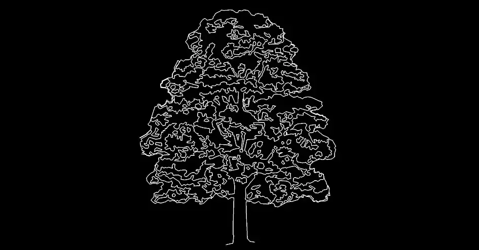 Télécharger un bloc gratuit d’arbre feuillu en élévation DWG