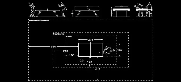Télécharger un bloc gratuit de table de ping-pong DWG