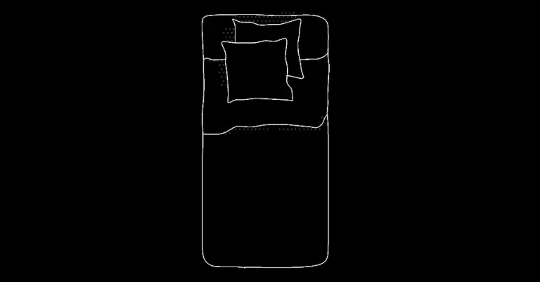 Télécharger un bloc gratuit de lit individuel simple en plan DWG