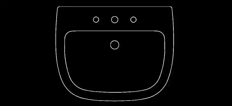 Télécharger un bloc gratuit de lavabo individuel en plan DWG