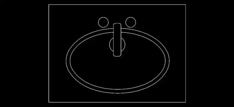 Télécharger un bloc gratuit de lavabo petit format avec robinet DWG