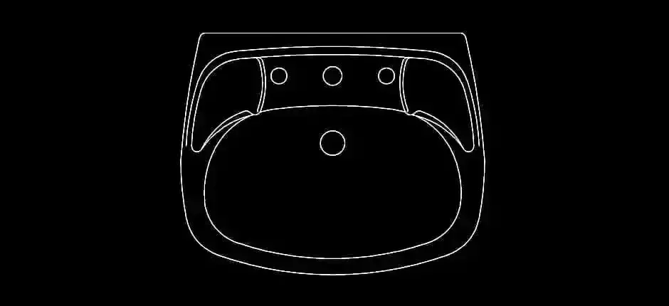 Télécharger un bloc gratuit de petit lavabo en plan DWG