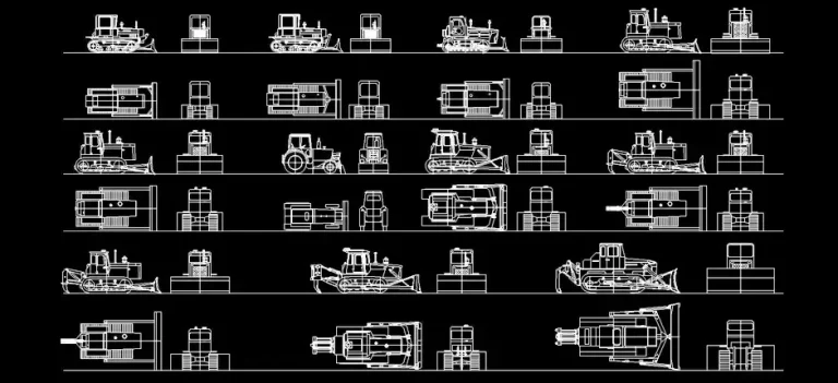 Télécharger des blocs gratuits de bulldozers en 2D DWG