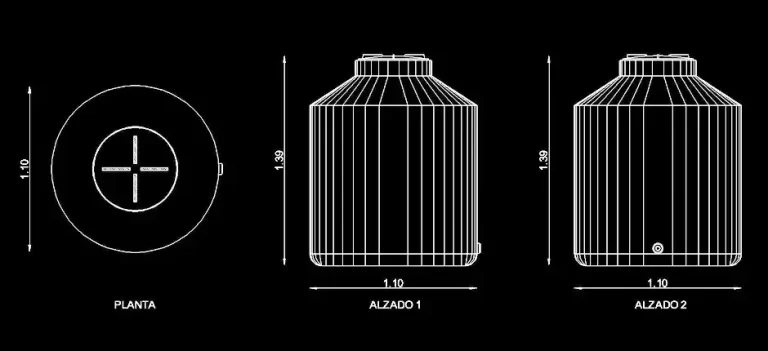 Télécharger des blocs gratuits de réservoirs d’eau Rotoplas 1100 litres DWG