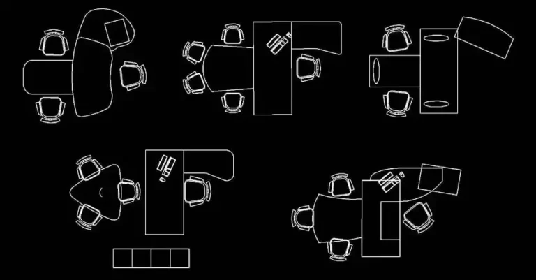 Télécharger des blocs gratuits de bureaux opérationnels en L DWG