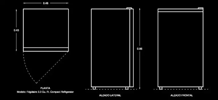 Télécharger des blocs gratuits de mini-réfrigérateurs et minibars compacts DWG