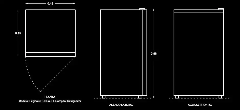 Télécharger des blocs gratuits de mini-réfrigérateurs et minibars compacts DWG