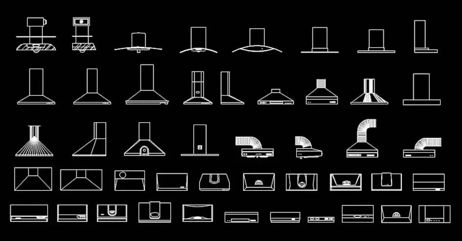 Télécharger des blocs gratuits de hottes aspirantes de cuisine DWG