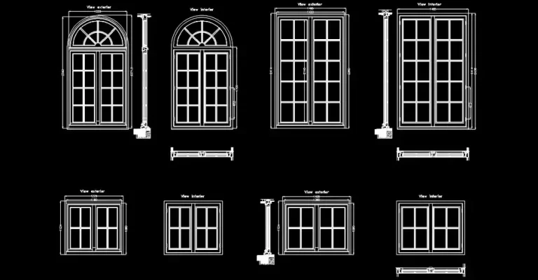Télécharger des blocs gratuits de fenêtres rectangulaires et cintrées DWG