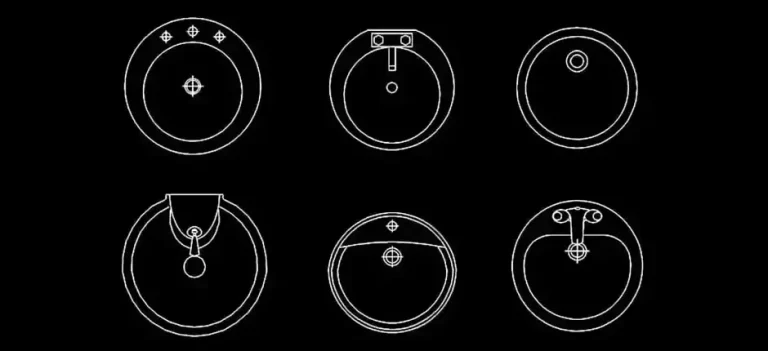 Télécharger des blocs gratuits de lavabos ronds en vue de dessus DWG