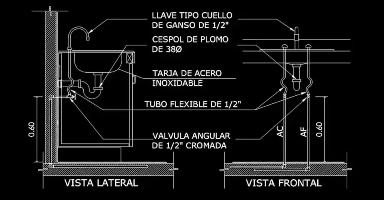 Télécharger des blocs gratuits de détails d’installation d’évier de cuisine inox DWG