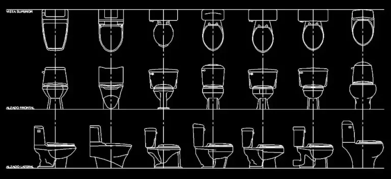 Télécharger des blocs gratuits de WC avec réservoir bas DWG