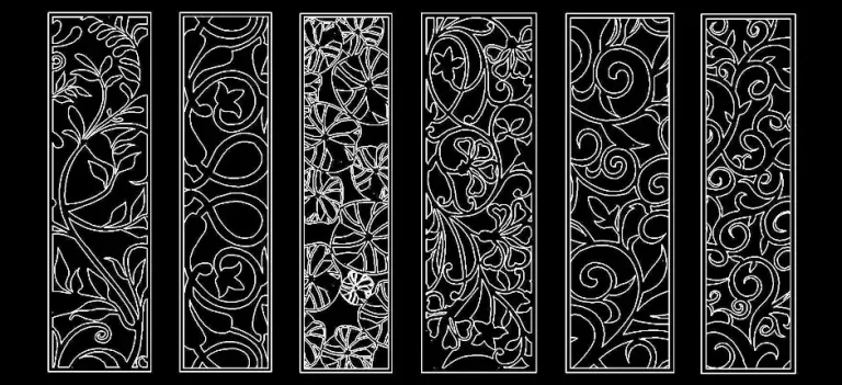 Télécharger des blocs gratuits : claustras ornementaux à motifs organiques DWG