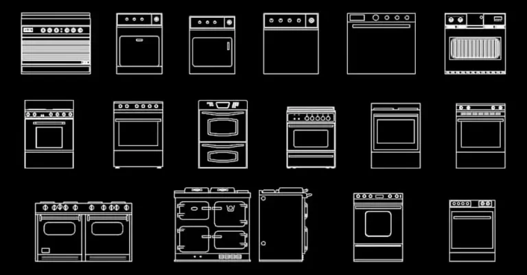 Télécharger des blocs gratuits de cuisinières et plaques de cuisson en élévation DWG