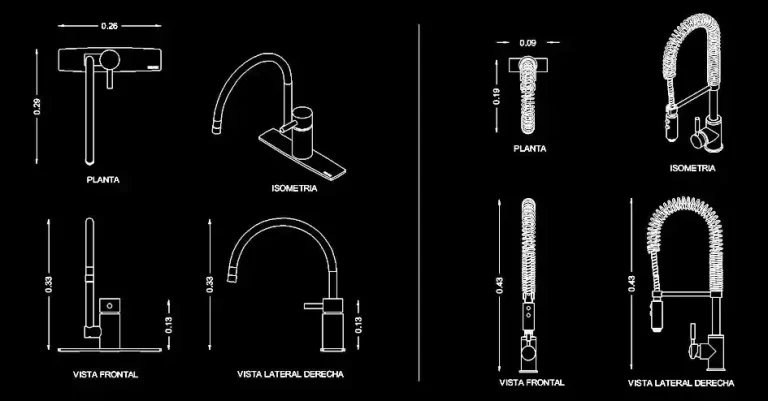 Télécharger des blocs gratuits de robinets pour éviers de cuisine DWG