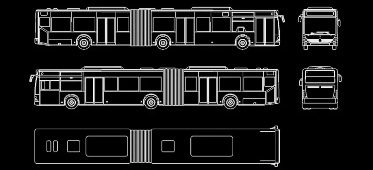 Télécharger des blocs gratuits de autobus articulés DWG