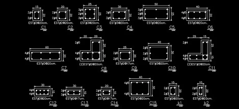 Télécharger des blocs gratuits : sections de colonnes DWG