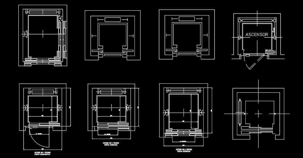Télécharger des blocs gratuits : ascenseurs en plan DWG