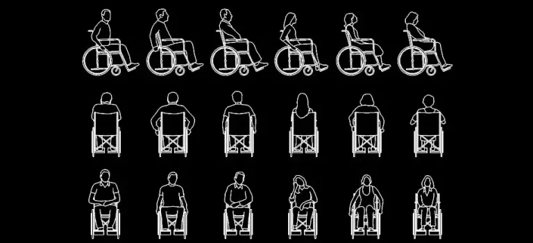 Télécharger des blocs gratuits de personnes en fauteuil roulant DWG