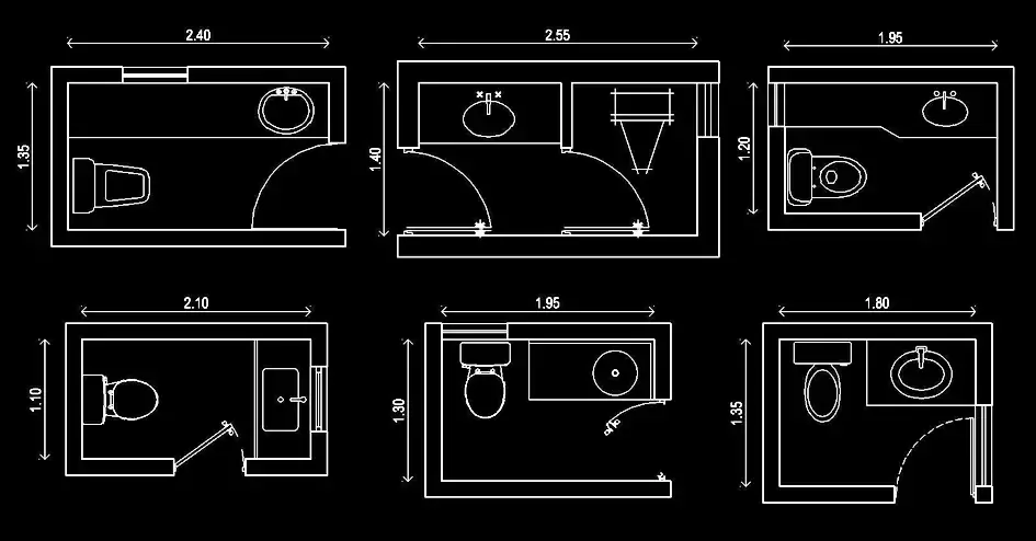 Télécharger des blocs gratuits de toilettes invités en plan DWG