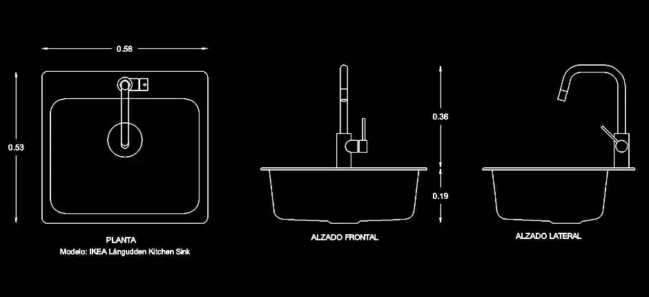 Télécharger des blocs gratuits d’éviers de cuisine en vues 2D DWG