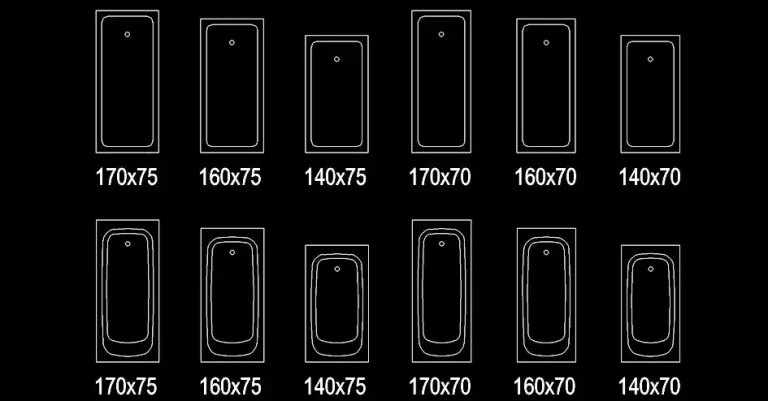 Télécharger des blocs gratuits de baignoires rectangulaires en DWG DWG