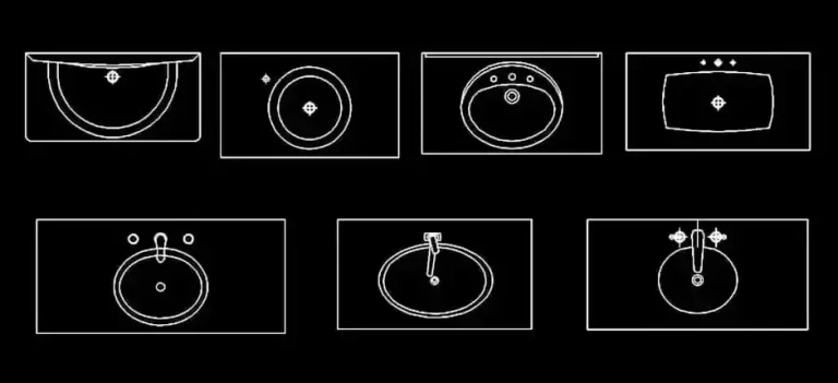 Télécharger des blocs gratuits de lavabos individuels en vue de dessus DWG