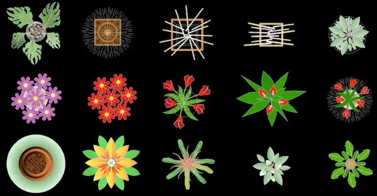Télécharger des blocs gratuits de pots de plantes en vue de dessus DWG