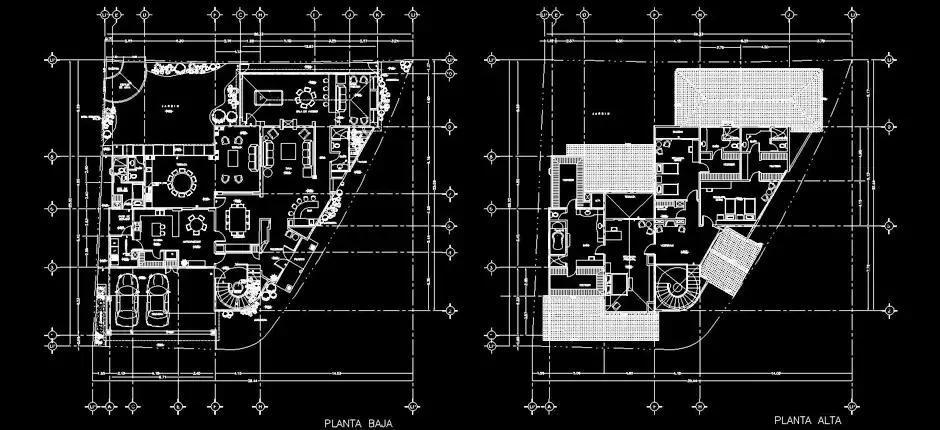 Télécharger des plans de maison unifamiliale de deux niveaux gratuits DWG