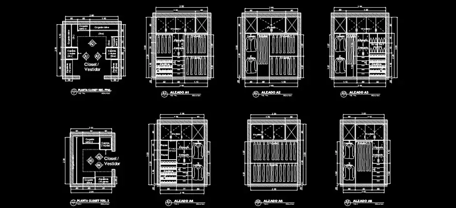 Télécharger des blocs gratuits de penderies et dressings DWG