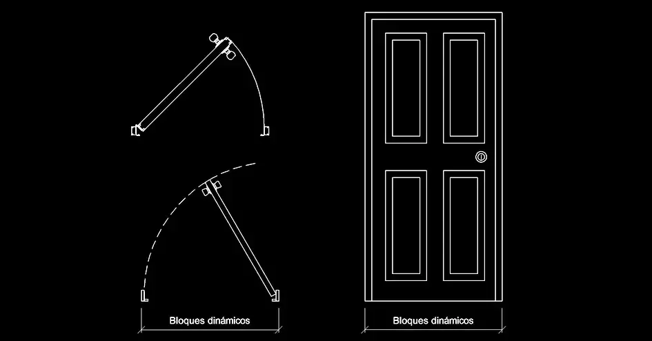 Télécharger des blocs DWG gratuits : portes dynamiques en plan
