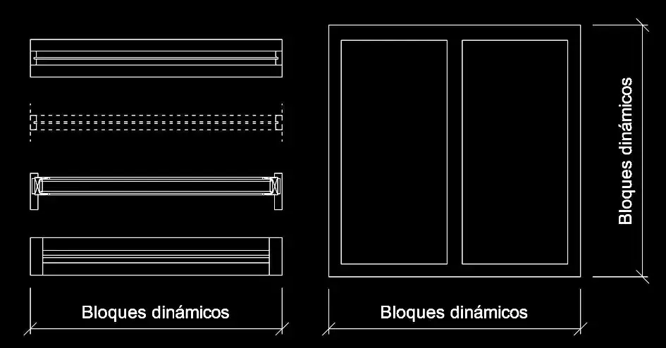 Télécharger des blocs DWG gratuits : fenêtres fixes dynamiques