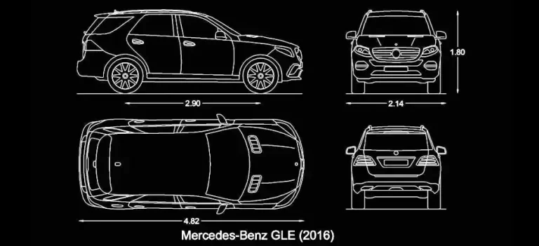 Télécharger un bloc gratuit de Mercedes-Benz GLE SUV 2016 DWG
